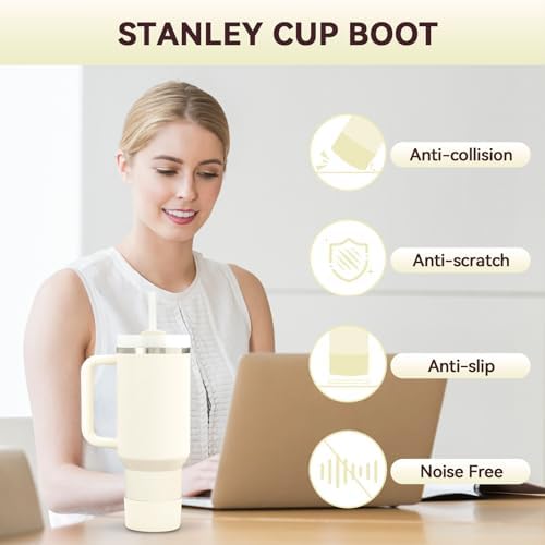 PICcircuit 2PCS for Stanley Boot  Silicone Bottom for Quencher Adventure 40oz 30oz IceFlow 20oz 30oz Bottle&for Hydroflask Tumbler 12 24oz for Stanley Cup Accessories Avoid Scratches&Noise