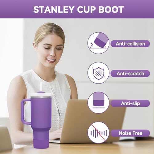 PICcircuit 2PCS for Stanley Boot  Silicone Bottom for Quencher Adventure 40oz 30oz IceFlow 20oz 30oz Bottle&for Hydroflask Tumbler 12 24oz for Stanley Cup Accessories Avoid Scratches&Noise