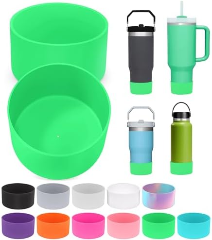 PICcircuit 2PCS for Stanley Boot  Silicone Bottom for Quencher Adventure 40oz 30oz IceFlow 20oz 30oz Bottle&for Hydroflask Tumbler 12 24oz for Stanley Cup Accessories Avoid Scratches&Noise