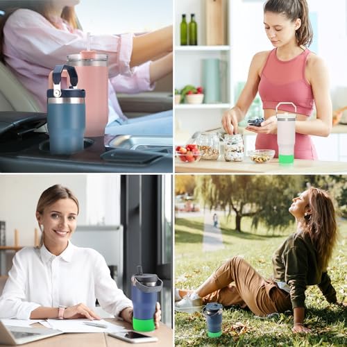 PICcircuit 2PCS for Stanley Boot  Silicone Bottom for Quencher Adventure 40oz 30oz IceFlow 20oz 30oz Bottle&for Hydroflask Tumbler 12 24oz for Stanley Cup Accessories Avoid Scratches&Noise