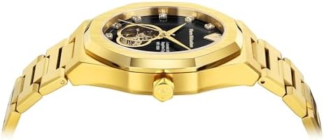 PIERRE RICHARDSON PR5922 Men s Watch  Black Dial  24K Pure Gold Plated  Automatic  Sapphire Glass  41mm  10ATM