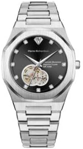 PIERRE RICHARDSON PR5922 Men s Watch  Black Dial  24K Pure Gold Plated  Automatic  Sapphire Glass  41mm  10ATM
