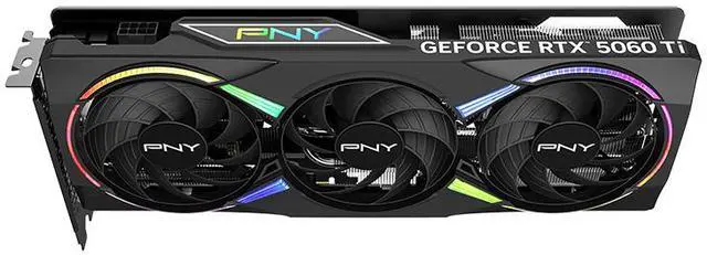 PNY ARGB OC GeForce RTX 5060 Ti DLSS 4 0 PCI Express 5 0 x8 8GB 128 Bit GDDR7 DLSS 4 0 Graphics Card RTX 5060 Ti 8GB Triple Fan ARGB OC VCG5060T8TFXXPB1 O