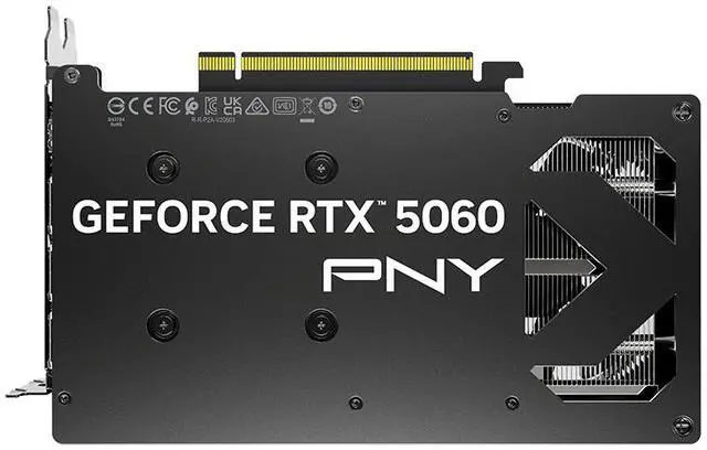 PNY Dual Fan OC GeForce RTX 5060 8GB GDDR7 PCI Express 5 0 x8 ATX Graphics Card RTX 5060 Overclocked Dual Fan GPU