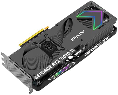 PNY GeForce RTX 5070 Ti Epic X ARGB OC Triple Fan  Graphics Card  16GB GDDR7  256 Bit  2640 MHz Boost  PCIe 5 0  HDMI/DP 2 1  NVIDIA Blackwell  DLSS 4