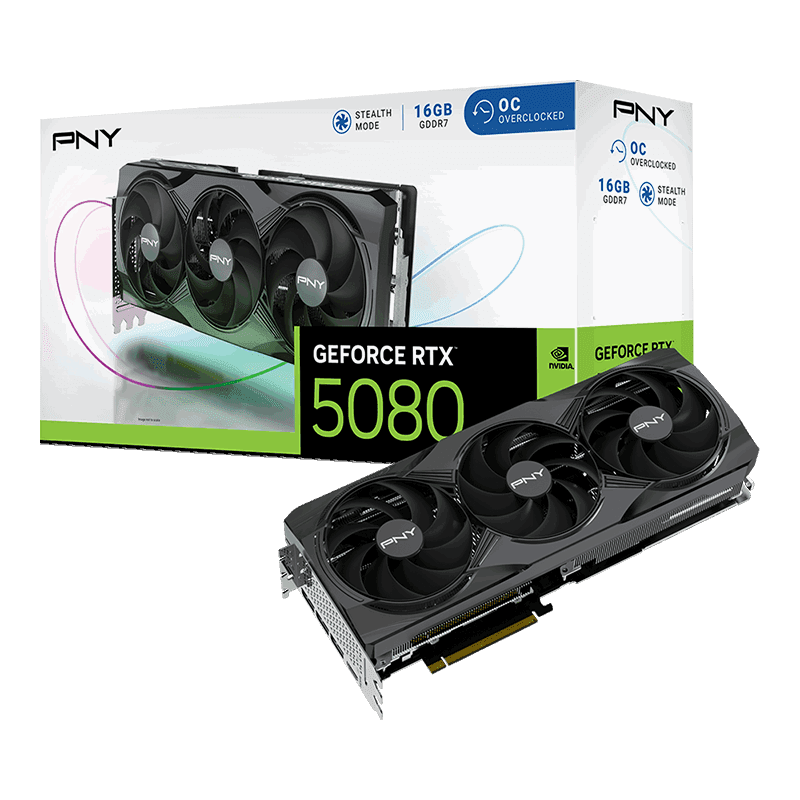 PNY GeForce RTX 5080 OC 16GB 256 Bit GDDR7 DLSS 4 PCI Express 5 0 x16 Graphics Card VCG508016TFXPB1 O