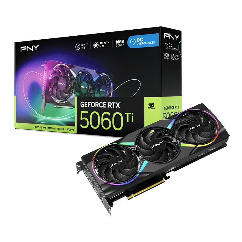 PNY GeForce RTX  5060 Ti 16GB Overclocked Dual Fan GPU DLSS 4