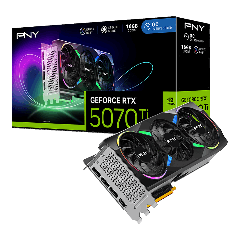 PNY GeForce RTX  5070 Ti Overclocked Triple Fan GPU DLSS 4