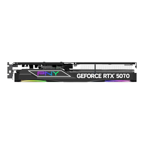 PNY NVIDIA GeForce RTX  5070 12GB ARGB Overclocked Triple Fan Graphics Card  DLSS 4  PCIe  5 0  HDMI /DP 2 1  2 4 Slot  Epic X  RGB Lighting