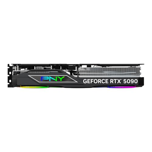 PNY Tarjeta gráfica NVIDIA GeForce RTX™ 5090 de 32 GB ARGB con triple ventilador overclocked (DLSS 4, PCIe® 5.0, HDMI®/DP 2.1, 3.5 ranuras, iluminación RGB Epic-X™)