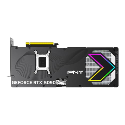 PNY Tarjeta gráfica NVIDIA GeForce RTX™ 5090 de 32 GB ARGB con triple ventilador overclocked (DLSS 4, PCIe® 5.0, HDMI®/DP 2.1, 3.5 ranuras, iluminación RGB Epic-X™)