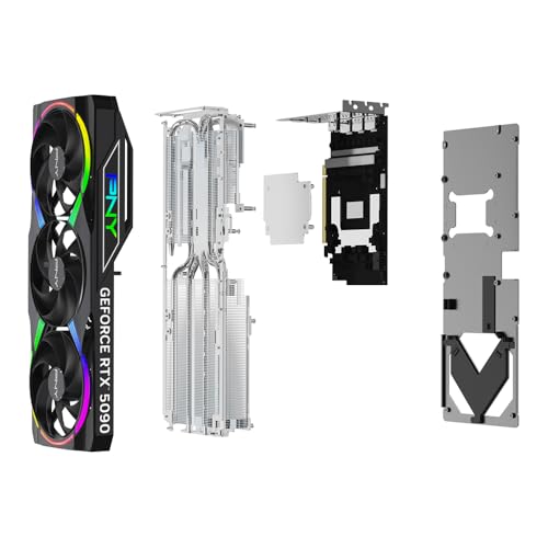 PNY Tarjeta gráfica NVIDIA GeForce RTX™ 5090 de 32 GB ARGB con triple ventilador overclocked (DLSS 4, PCIe® 5.0, HDMI®/DP 2.1, 3.5 ranuras, iluminación RGB Epic-X™)