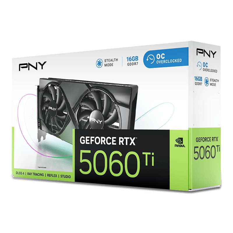 PNY NVIDIA GeForce RTX  5060 Ti Epic X  ARGB OC Triple Fan  Graphics Card 16GB GDDR7  SFF Ready