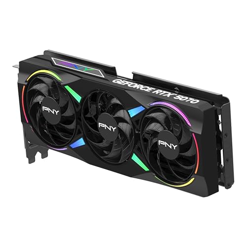 PNY NVIDIA GeForce RTX  5070 Epic X  ARGB OC Triple Fan  Graphics Card  12GB GDDR7  192 bit  Boost Speed  2685 MHz  SFF Ready  PCIe  5 0  HDMI /DP 2 1  2 4 Slot  NVIDIA Blackwell Architecture  DLSS 4 
