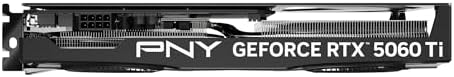 PNY NVIDIA GeForce RTX  5060 Ti Epic X  ARGB OC Triple Fan  Graphics Card  8GB GDDR7  128 bit  Boost Speed  2692 MHz  SFF Ready  PCIe  5 0  HDMI /DP 2 1  2 Slot  NVIDIA Blackwell Architecture  DLSS 4 