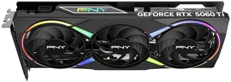 PNY NVIDIA GeForce RTX  5060 Ti Epic X  ARGB OC Triple Fan  Graphics Card  8GB GDDR7  128 bit  Boost Speed  2692 MHz  SFF Ready  PCIe  5 0  HDMI /DP 2 1  2 Slot  NVIDIA Blackwell Architecture  DLSS 4 