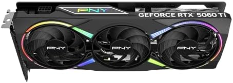 PNY NVIDIA GeForce RTX  5060 Ti OC Dual Fan  Graphics Card  8GB GDDR7  128 bit  Boost Speed  2692 MHz  SFF Ready  PCIe  5 0  HDMI /DP 2 1  2 Slot  NVIDIA Blackwell Architecture  DLSS 4 