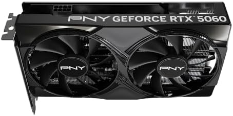 PNY NVIDIA GeForce RTX  5060 Epic X  ARGB OC Triple Fan  Graphics Card  8GB GDDR7  128 bit  SFF Ready  PCIe  5 0  HDMI /DP 2 1  2 Slot  NVIDIA Blackwell Architecture  DLSS 4 