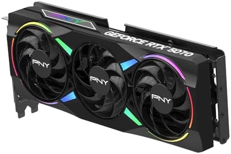 PNY NVIDIA GeForce RTX™ 5070 Epic-X™ ARGB OC Triple Fan, Tarjeta gráfica (12GB GDDR7, 192 bits, Velocidad de impulso: 2685 MHz, SFF-Ready, PCIe® 5.0, HDMI®/DP 2.1, ranura de 2.4, arquitectura NVIDIA