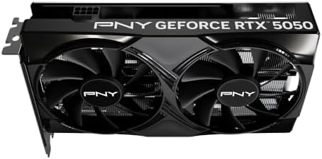 PNY NVIDIA GeForce RTX  5050 Dual Fan  Graphics Card  8GB GDDR6  128 bit  SFF Ready  PCIe  5 0  HDMI /DP 2 1  2 Slot  NVIDIA Blackwell Architecture  DLSS 4 
