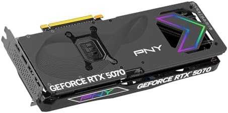 PNY NVIDIA GeForce RTX  5070 Epic X  ARGB OC Triple Fan  Graphics Card  12GB GDDR7  192 bit  Boost Speed  2685 MHz  SFF Ready  PCIe  5 0  HDMI /DP 2 1  2 4 Slot  Blackwell Architecture  DLSS 4 