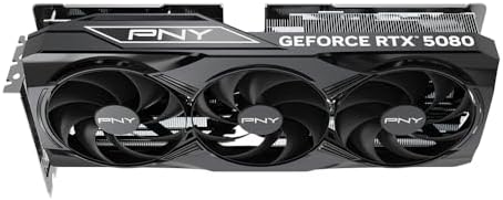 PNY NVIDIA GeForce RTX  5080 OC Triple Fan  Graphics Card  16GB GDDR7  256 bit  Boost Speed  2730 MHz  PCIe  5 0  HDMI /DP 2 1  2 99 Slot  NVIDIA Blackwell Architecture  DLSS 4