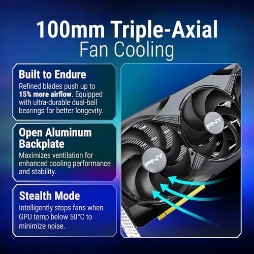 PNY NVIDIA GeForce RTX  5080 OC Triple Fan  Graphics Card  16GB GDDR7  256 bit  Boost Speed  2730 MHz  PCIe  5 0  HDMI /DP 2 1  2 99 Slot  NVIDIA Blackwell Architecture  DLSS 4