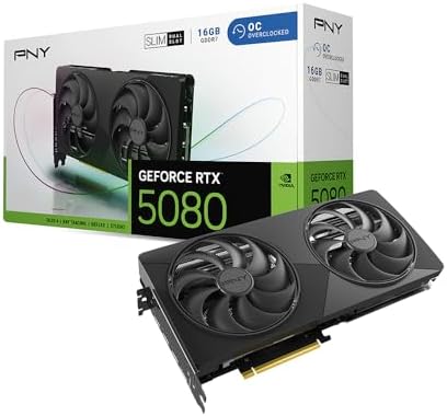 PNY NVIDIA GeForce RTX  5080 OC Triple Fan  Graphics Card  16GB GDDR7  256 bit  Boost Speed  2730 MHz  PCIe  5 0  HDMI /DP 2 1  2 99 Slot  NVIDIA Blackwell Architecture  DLSS 4