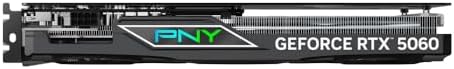 PNY NVIDIA GeForce RTX  5060 Epic X  ARGB OC Triple Fan  Graphics Card  8GB GDDR7  128 bit  SFF Ready  PCIe  5 0  HDMI /DP 2 1  2 Slot  NVIDIA Blackwell Architecture  DLSS 4 