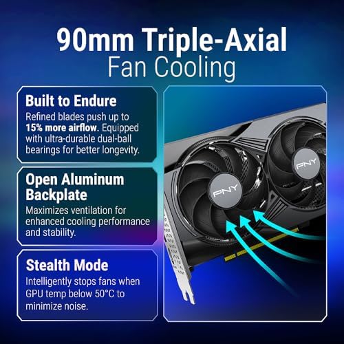 PNY NVIDIA GeForce RTX  5060 Epic X  ARGB OC Triple Fan  Graphics Card  8GB GDDR7  128 bit  SFF Ready  PCIe  5 0  HDMI /DP 2 1  2 Slot  NVIDIA Blackwell Architecture  DLSS 4 