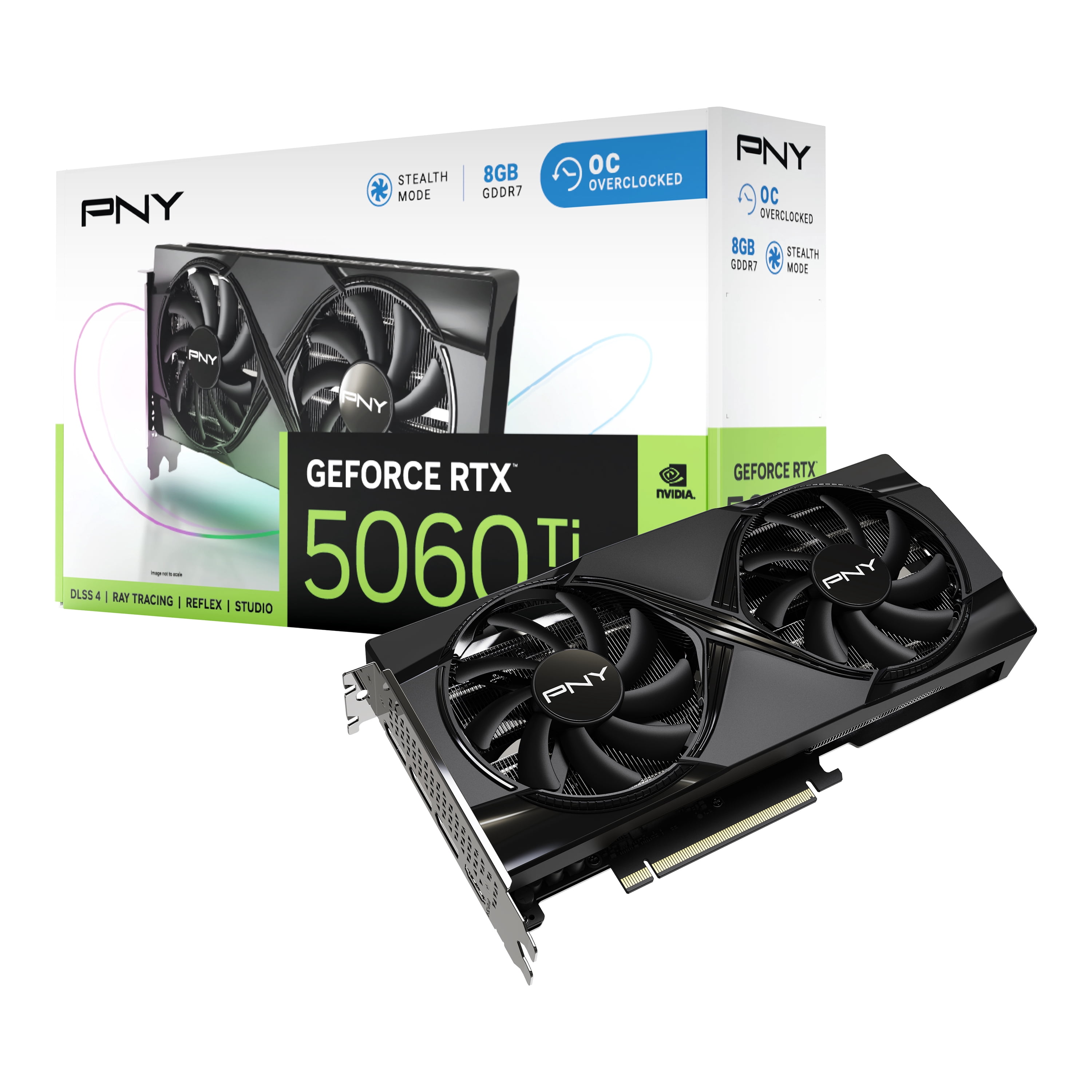 PNY NVIDIA GeForce RTX  5060 Ti OC Dual Fan  Graphics Card 8GB GDDR7  SFF Ready  2 Slot