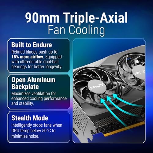 PNY NVIDIA GeForce RTX  5070 Ti OC Triple Fan  Graphics Card  16GB GDDR7  256 bit  Boost Speed  2572 MHz  PCIe  5 0  HDMI /DP 2 1  2 98 Slot  Blackwell Architecture  DLSS 4 