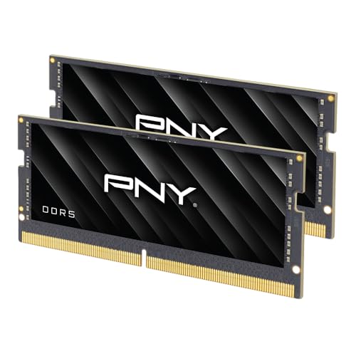 PNY Performance 32GB  2x16GB  DDR5 DRAM 5600MHz  PC5 44800    CL46 46 46 90  Compatible with 5200MHz  4800MHz   1 1V  262 Pin Non ECC   Notebook/Laptop  SODIMM  Computer Memory Kit   MN32GK2D55600 TB