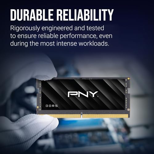 PNY Performance 32GB  2x16GB  DDR5 DRAM 5600MHz  PC5 44800    CL46 46 46 90  Compatible with 5200MHz  4800MHz   1 1V  262 Pin Non ECC   Notebook/Laptop  SODIMM  Computer Memory Kit   MN32GK2D55600 TB