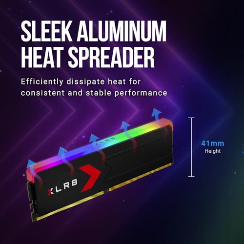 PNY XLR8 Gaming Epic X RGB  64GB  2x32GB  DDR5 RAM 6000MHz CL30 1 4V  XMP/Expo Compatible  Desktop Memory Kit