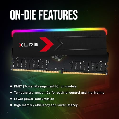 PNY XLR8 Gaming Epic X RGB  64GB  2x32GB  DDR5 RAM 6000MHz CL30 1 4V  XMP/Expo Compatible  Desktop Memory Kit
