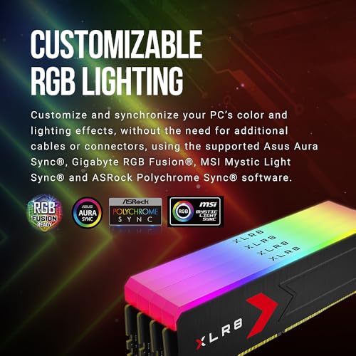 PNY XLR8 Gaming Epic X RGB  64GB  2x32GB  DDR5 RAM 6000MHz CL30 1 4V  XMP/Expo Compatible  Desktop Memory Kit