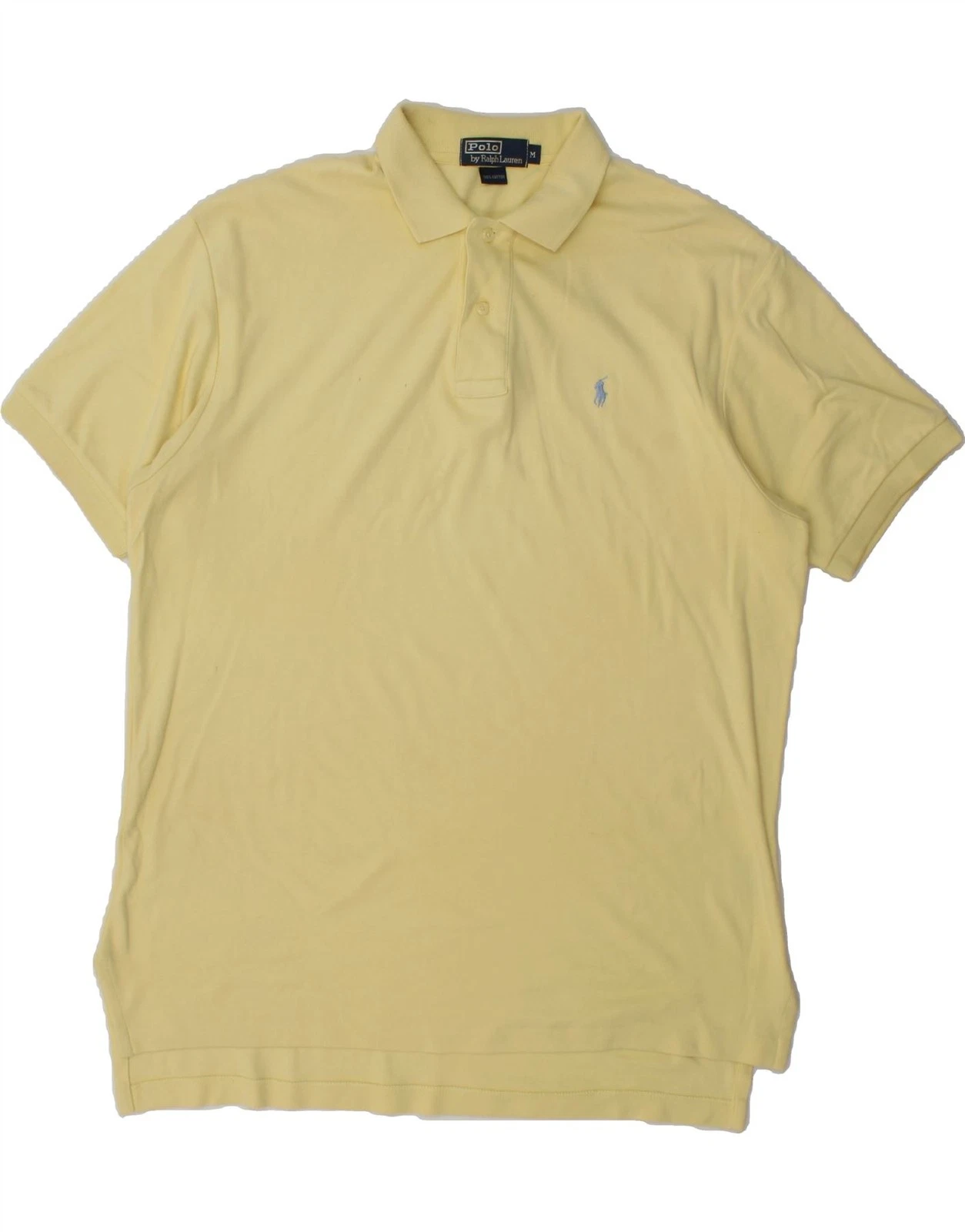 POLO RALPH LAUREN Mens Polo Shirt Medium Yellow Cotton DM70