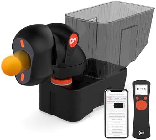 PONGBOT Table Tennis Robot  APP Control 264 Drills  Portable Ping Pong Machine with Spin/Speed Customization  150 Ball Capacity for Solo Training & Coaching