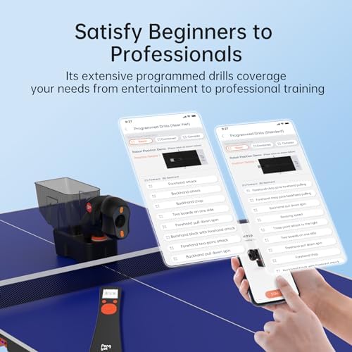 PONGBOT Table Tennis Robot  APP Control 264 Drills  Portable Ping Pong Machine with Spin/Speed Customization  150 Ball Capacity for Solo Training & Coaching