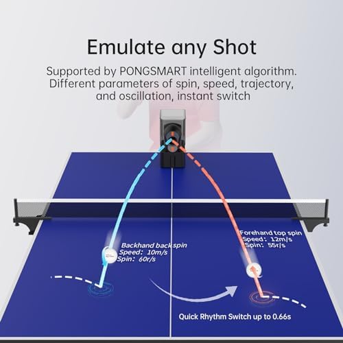 PONGBOT Table Tennis Robot  APP Control 264 Drills  Portable Ping Pong Machine with Spin/Speed Customization  150 Ball Capacity for Solo Training & Coaching