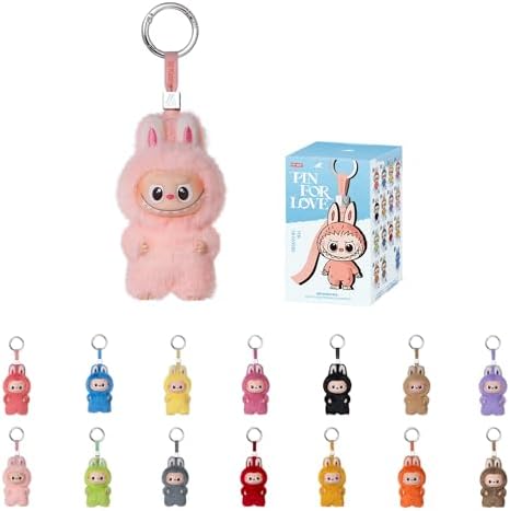 POP MART THE Monster Pin for Love Series  A M  Mini Labubu Doll Blind Box Mystery Box Keychain   Vinyl Plush Pendant  Bag Charms  Collectible Holiday & Birthday Gift for Kids & Adults  Single Box