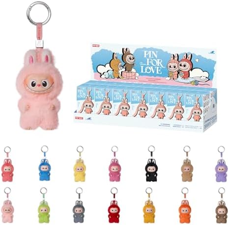 POP MART THE Monster Pin for Love Series  A M  Mini Labubu Doll Blind Box Mystery Box Keychain   Vinyl Plush Pendant  Bag Charms  Collectible Holiday & Birthday Gift for Kids & Adults  Single Box