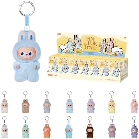 POP MART THE Monster Pin for Love Series  A M  Mini Labubu Doll Blind Box Mystery Box Keychain   Vinyl Plush Pendant  Bag Charms  Collectible Holiday & Birthday Gift for Kids & Adults  Single Box