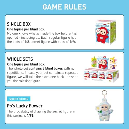 POP MART Teletubbies Say Hello Series Blind Box Pendant  Mystery Box  Collectible Plush Toys  Holiday Birthday Gifts for Girls and Boys  Single Box
