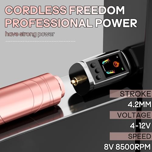 POSEIDON Tattoo Pen Kit  Cordless Tattoo Gun Set Tattoo Kit with 2Pcs Battery and 20 Pcs Tattoo Cartridge Needles  Complete Tattoo Machine kit Tattoo Supplies for Beginners