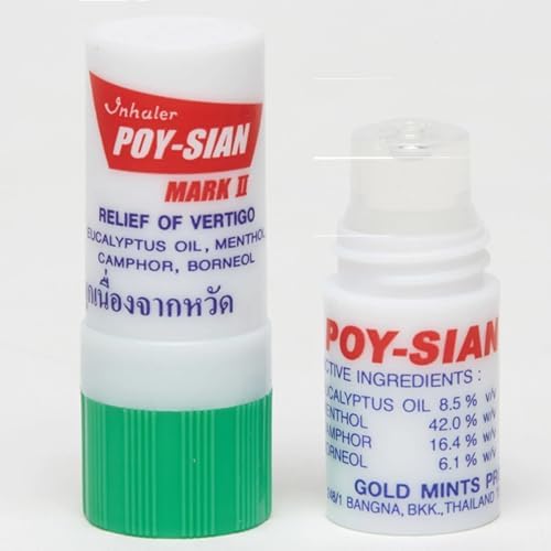POY SIAN Mark II Menthol Aromatherapy Nasal Inhaler  Natural Herbal Remedy with Cooling Essential Oils Poysian  Pack of 6 
