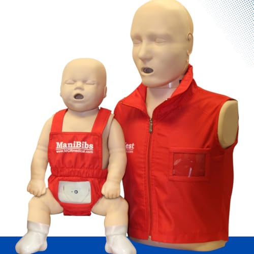 PRESTAN CPR Manikin and One Infant CPR Manikin Training Kit w/AED Trainers and Accessories  Medium Tone  MCR Medical