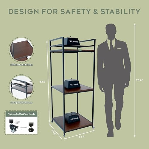 PT2 Ultimate Large 3D Printer Storage Solution  Heavy Duty 3 Tier Stand & Filament Organizer Rack for Biggest Printers on Wheels