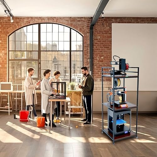 PT2 Ultimate Large 3D Printer Storage Solution  Heavy Duty 3 Tier Stand & Filament Organizer Rack for Biggest Printers on Wheels